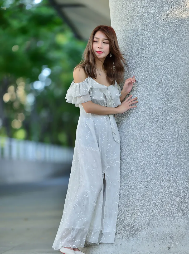 [Mzsock] NO.200 vivi Cao Yuanyuan suspender high-slit long skirt with high heels and beautiful legs street photography#[105P]-14